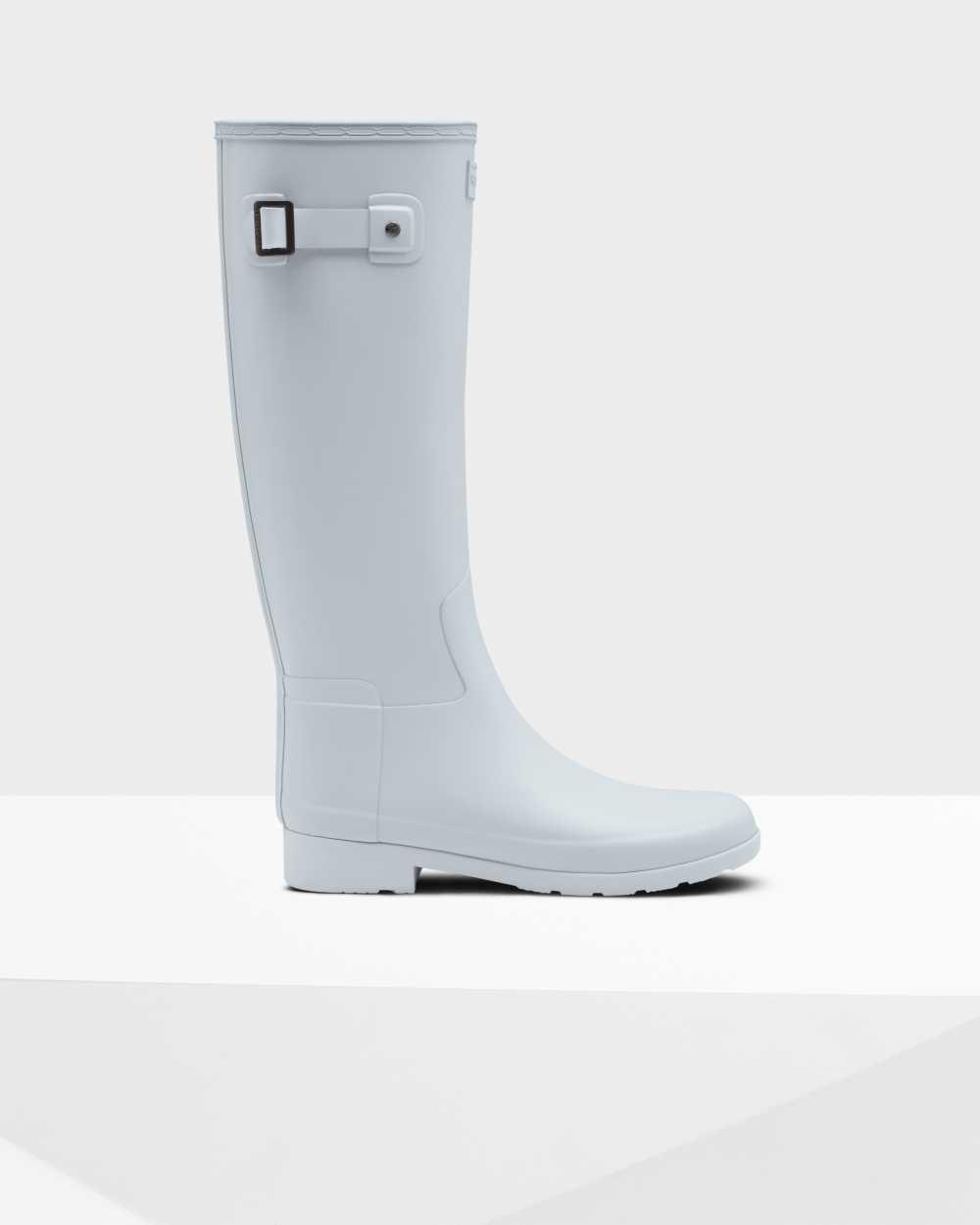 Womens Hunter Refined Slim Fit Tall Rain Boots Light Grey | UHRMNT-574